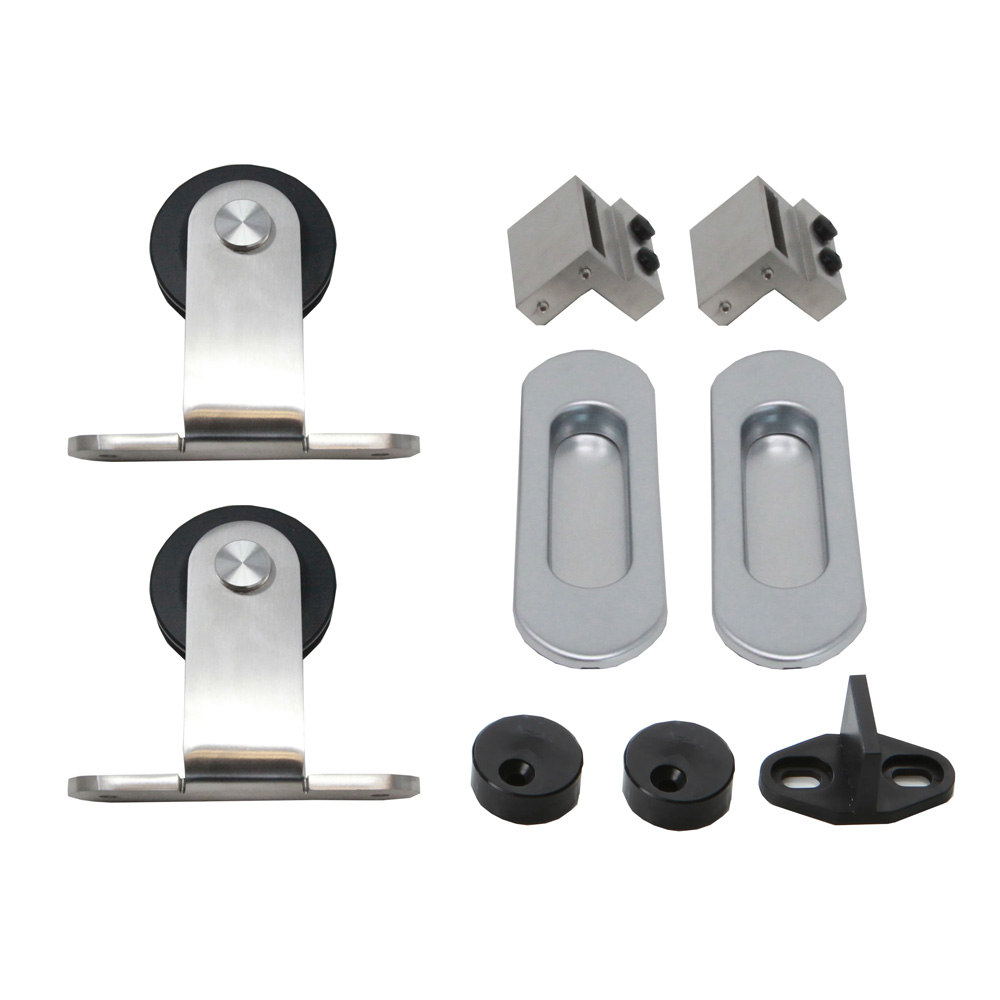 Henderson Rustic Top Mount 1 Door Fittings Kit - Stainless Steel